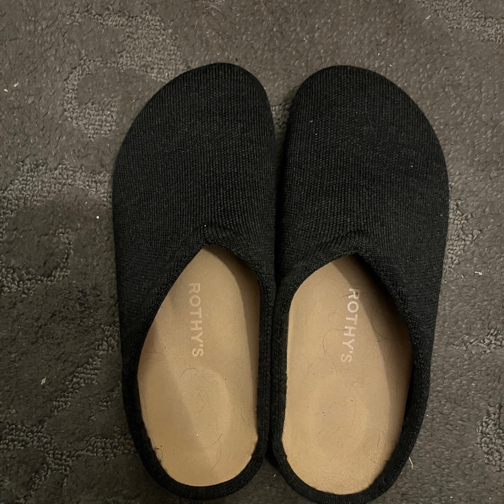 Rothy's Classic Black Knit Slippers